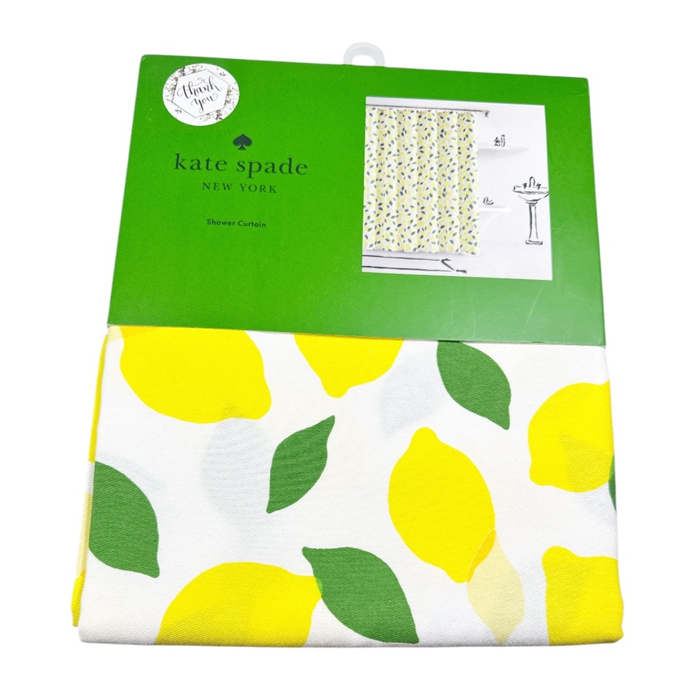 Kate Spade Yellow and Green Lemon Shower Curtain